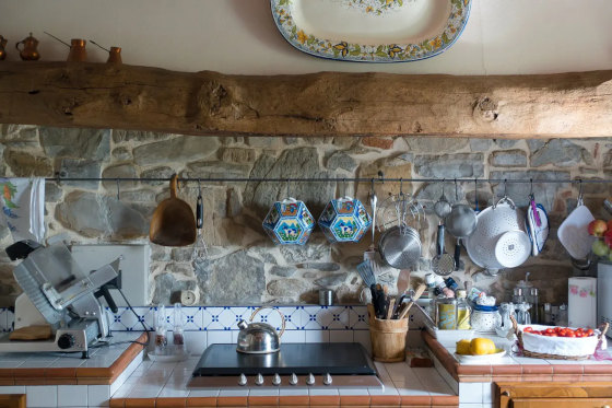 cocina de pared de mampoteria